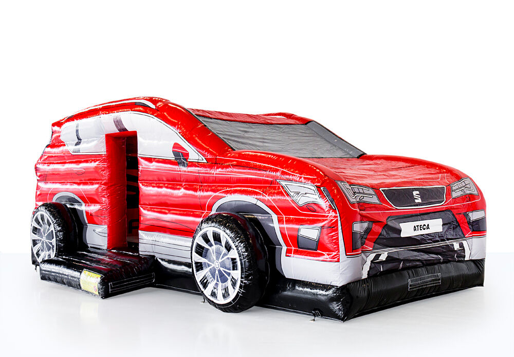 Buy custom made inflatable SEAT - red car inflatables online at JB Promotions UK. Request a free design for inflatable bouncy castles in your own corporate identity now